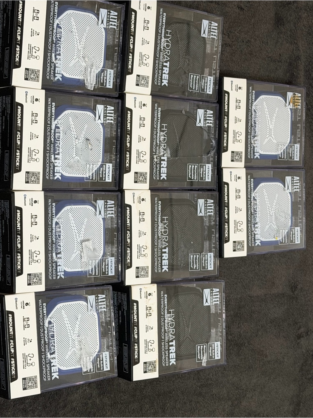 Lot of 10 Altec Lansing HYDRATREK Magnetic Bluetooth Speaker, Waterproof